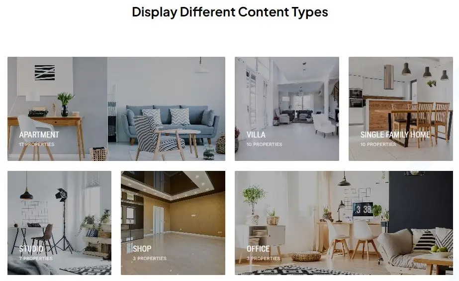 display different content types 1